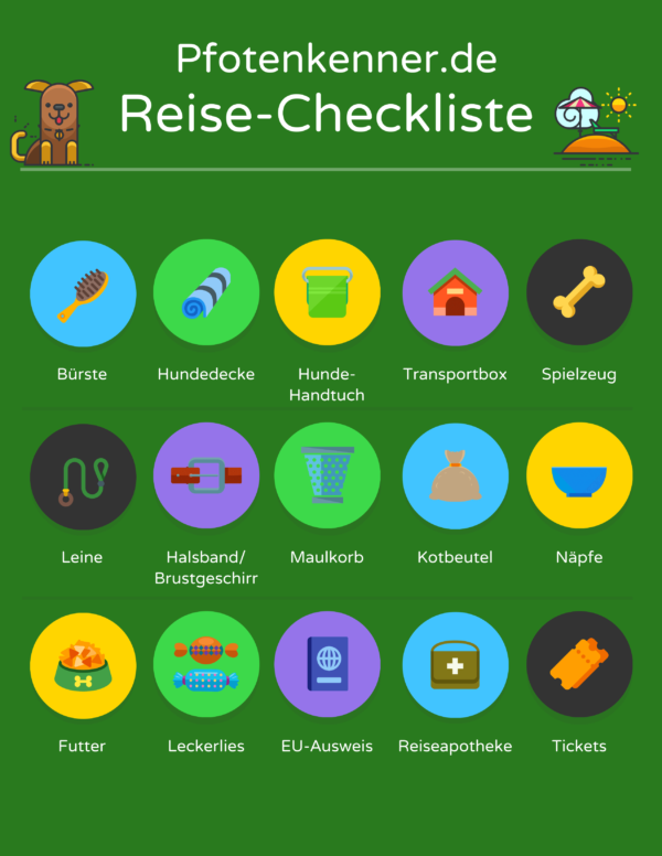 Reisecheckliste für Hunde